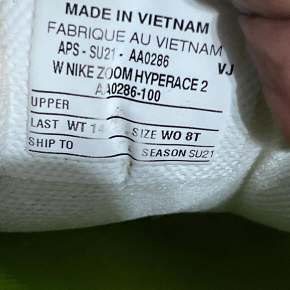 Nike Zoom Hyperace 2 Womens Size 8 Volleyball Shoes White Athletic Sneakers - Picture 9 of 15